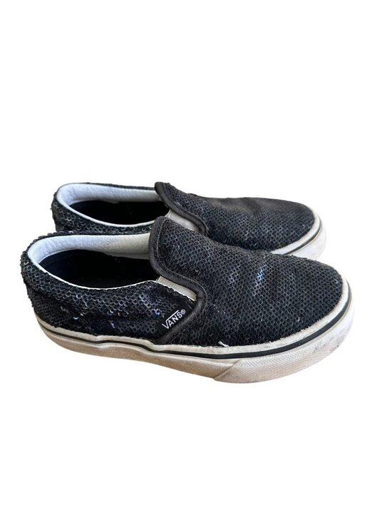 Vans Other - Vans Size 11 Kids  Slip On Sequin Skateboard Sneakers Blue Shoes